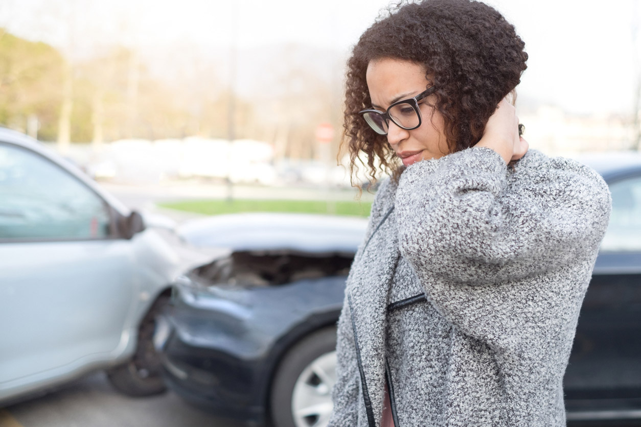 Woman with neck pain